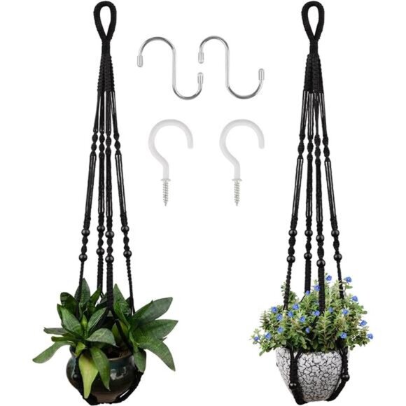 Macrame Plant Hanger for 5 to 10 Inch Plant Pots, 35 Inch Woven Rope Hanger Kits - Picture 1 of 7